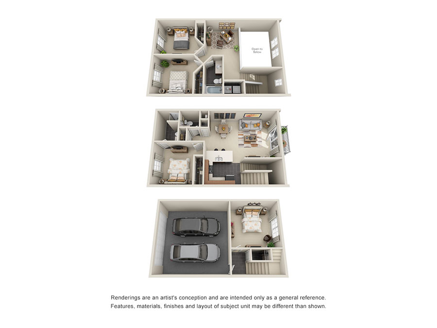 Daisy Townhome 3D Floor Plan Rendering