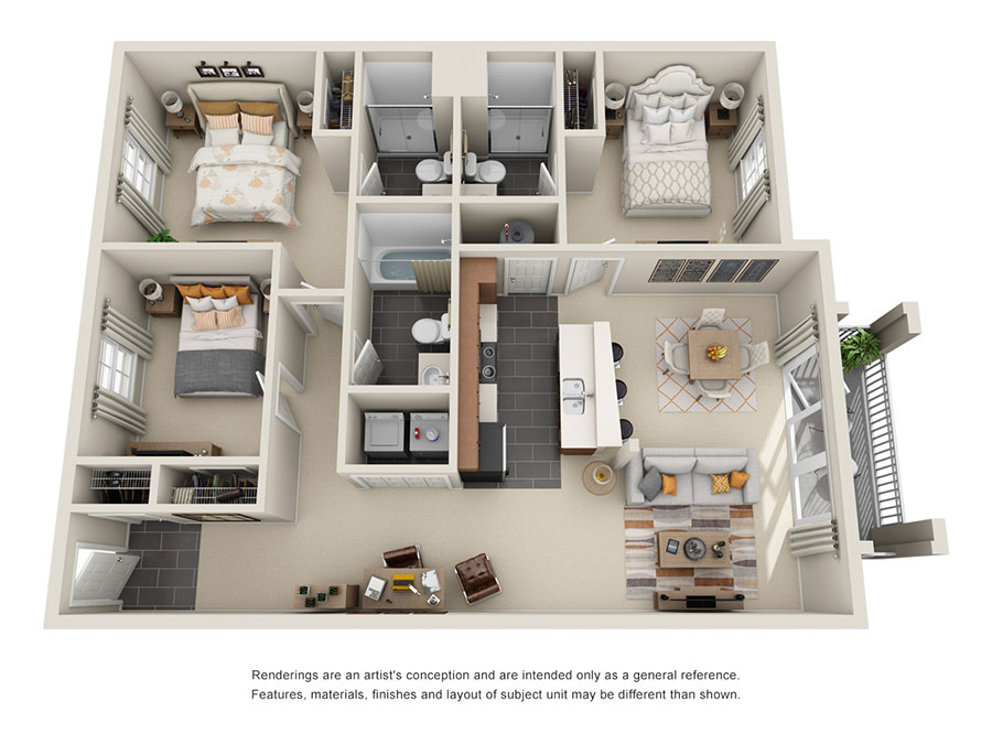 The Esmeralda 3D Floor Plan Rendering